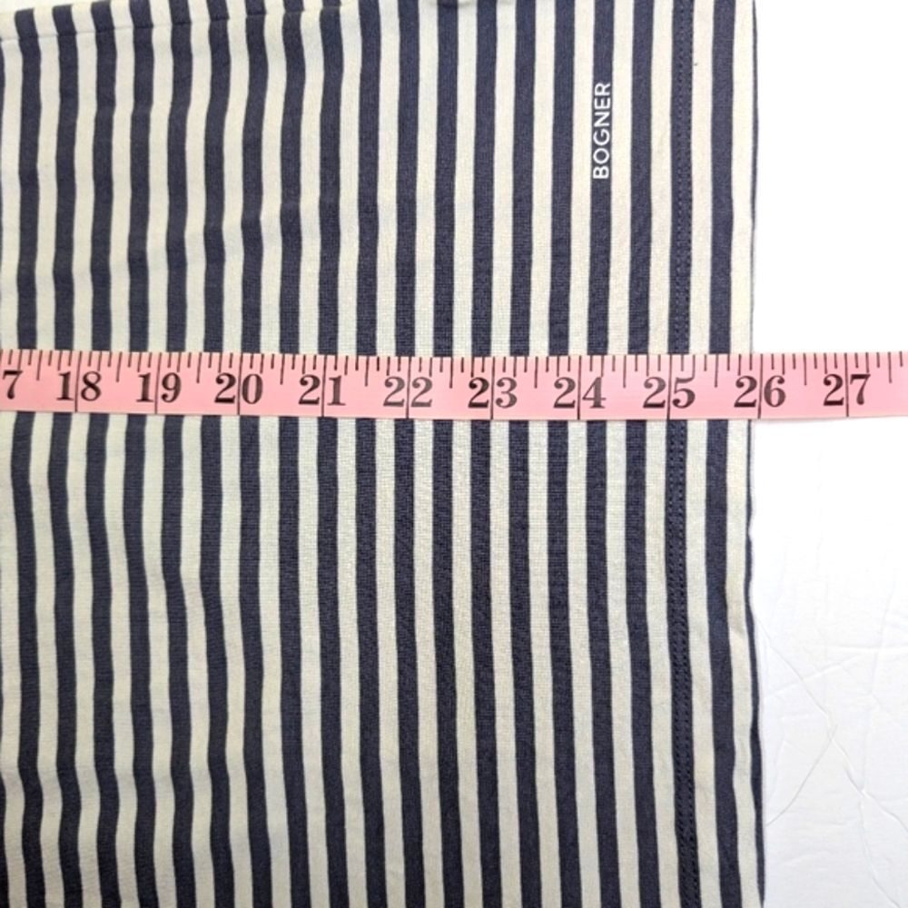 Bogner Striped 3/4 Sleeve Stretch Top Blue White 12 - Picture 8 of 9